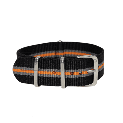 Nato Watch Strap - Black Orange Grey